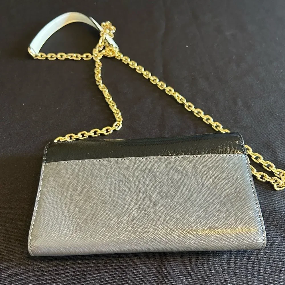 Marc Jacobs Stylish Black & Gray Women's Bag Wallet On Chain for Cards and Phone